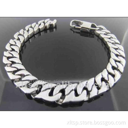 TS27 Mens Big Stainless Steel Link Bracelet 10.76mm wide